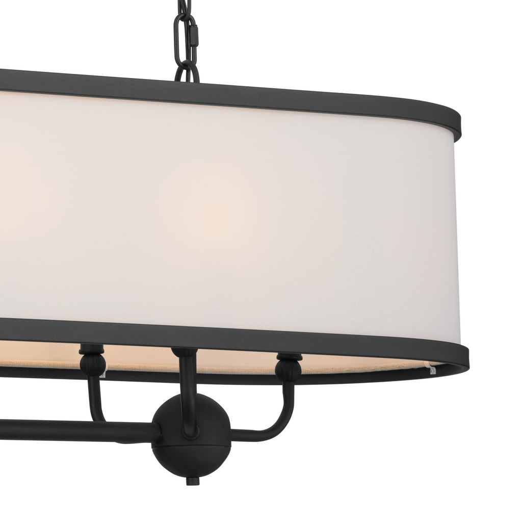 KICHLER 52467BKT Heddle 42.5" 8 Light Linear Chandelier Textured Black