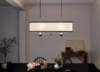 KICHLER 52467BKT Heddle 42.5" 8 Light Linear Chandelier Textured Black