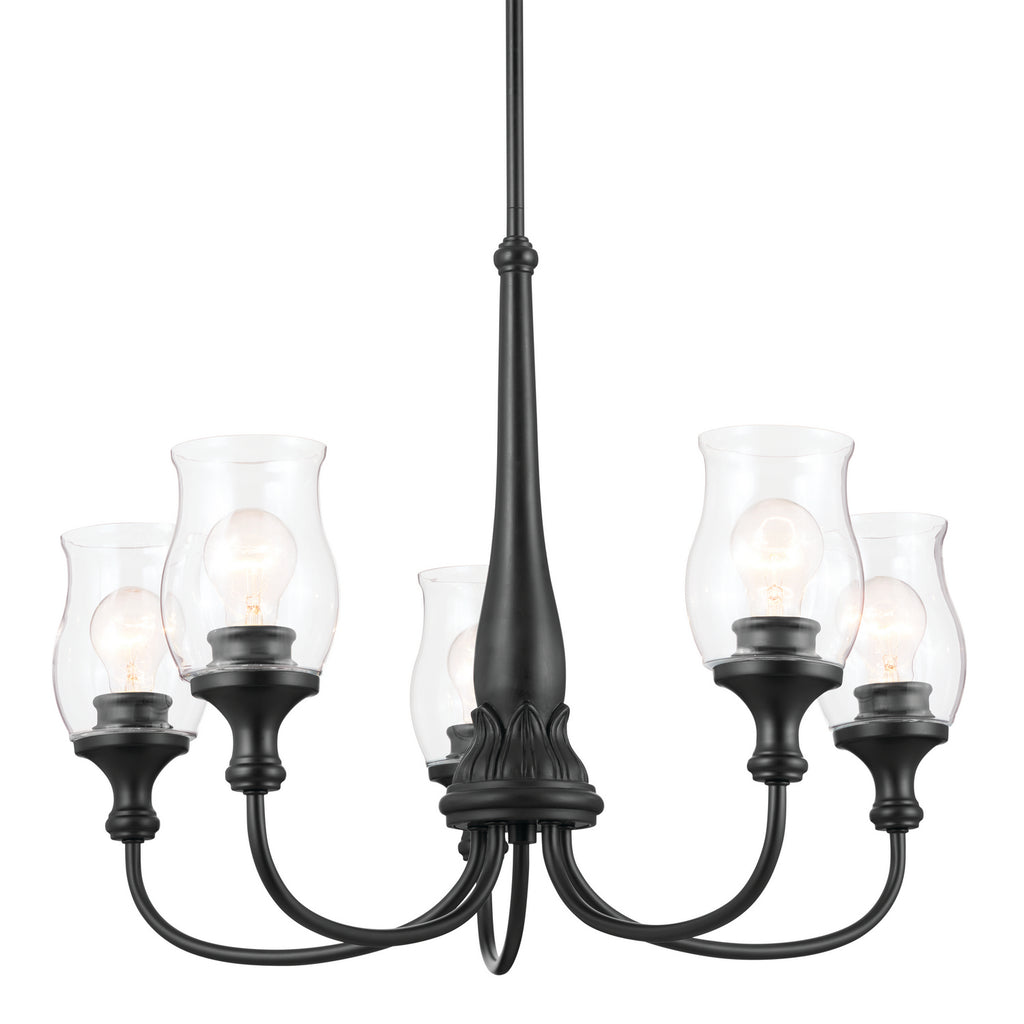 KICHLER 52468BK Melis 26.5" 5 Light Chandelier Black