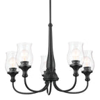 KICHLER 52468BK Melis 26.5" 5 Light Chandelier Black