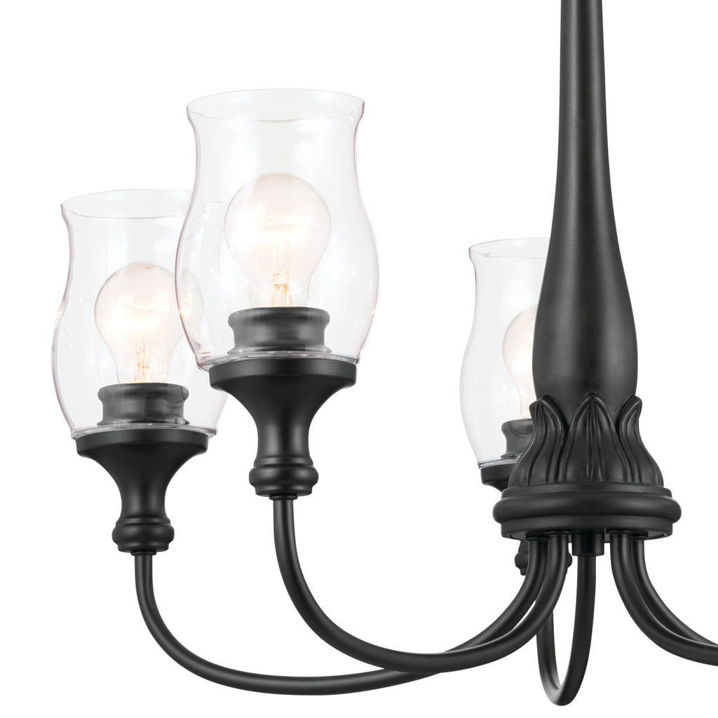 KICHLER 52468BK Melis 26.5" 5 Light Chandelier Black
