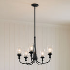 KICHLER 52468BK Melis 26.5" 5 Light Chandelier Black