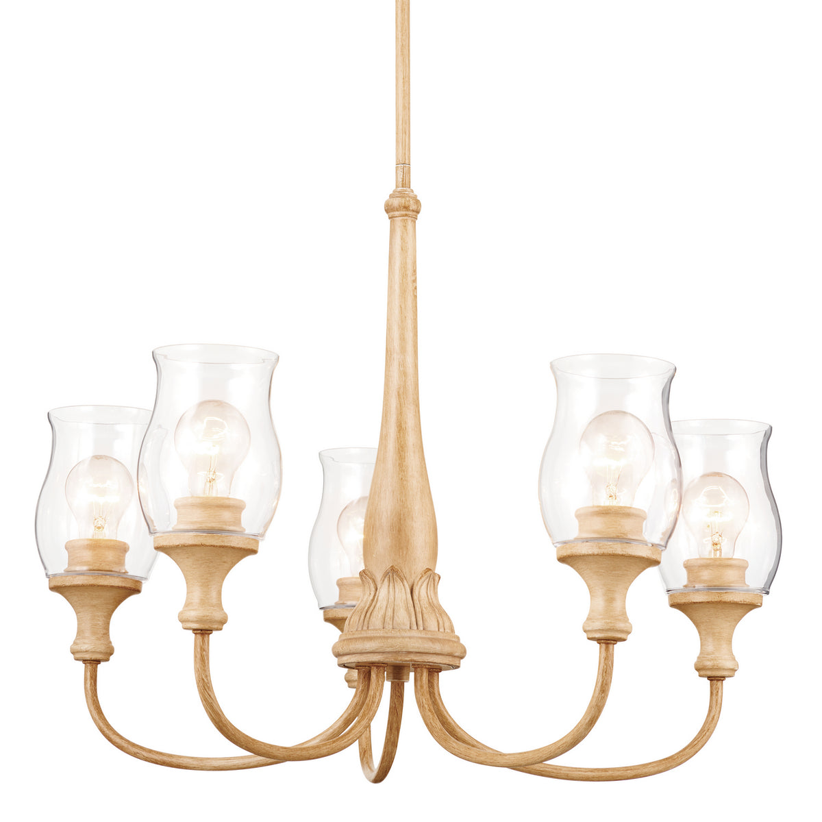 KICHLER 52468WMP Melis 26.5" 5 Light Chandelier Warm Maple Wood