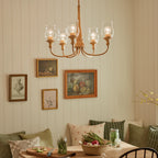 KICHLER 52468WMP Melis 26.5" 5 Light Chandelier Warm Maple Wood