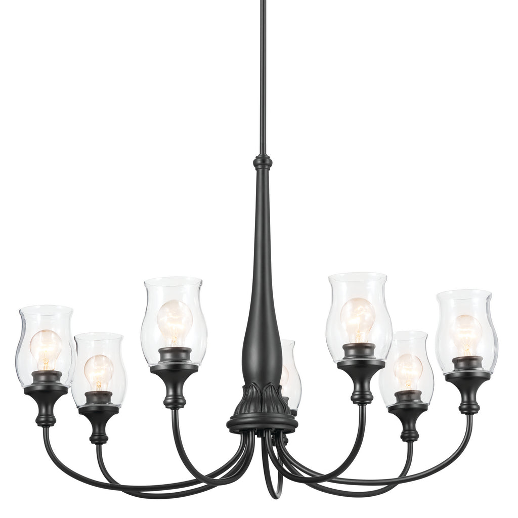 KICHLER 52469BK Melis 35.5" 7 Light Chandelier Black