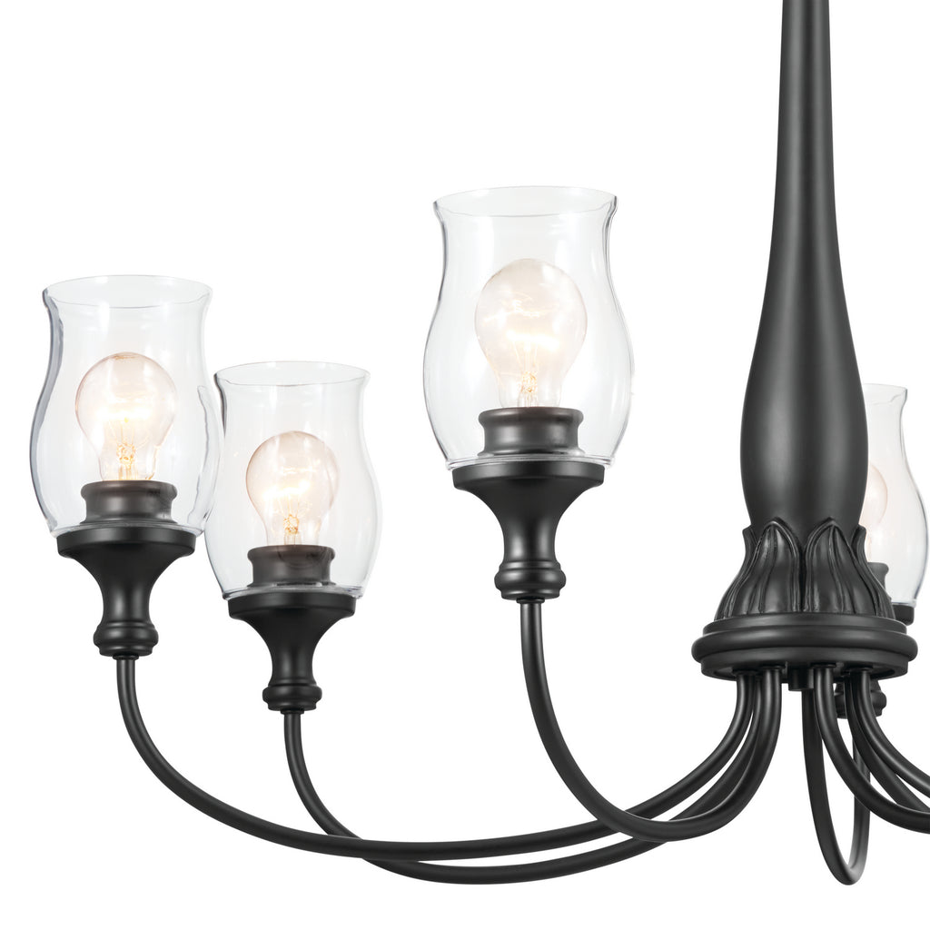 KICHLER 52469BK Melis 35.5" 7 Light Chandelier Black