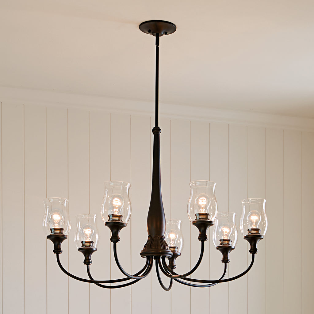 KICHLER 52469BK Melis 35.5" 7 Light Chandelier Black