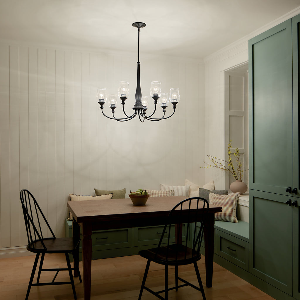 KICHLER 52469BK Melis 35.5" 7 Light Chandelier Black