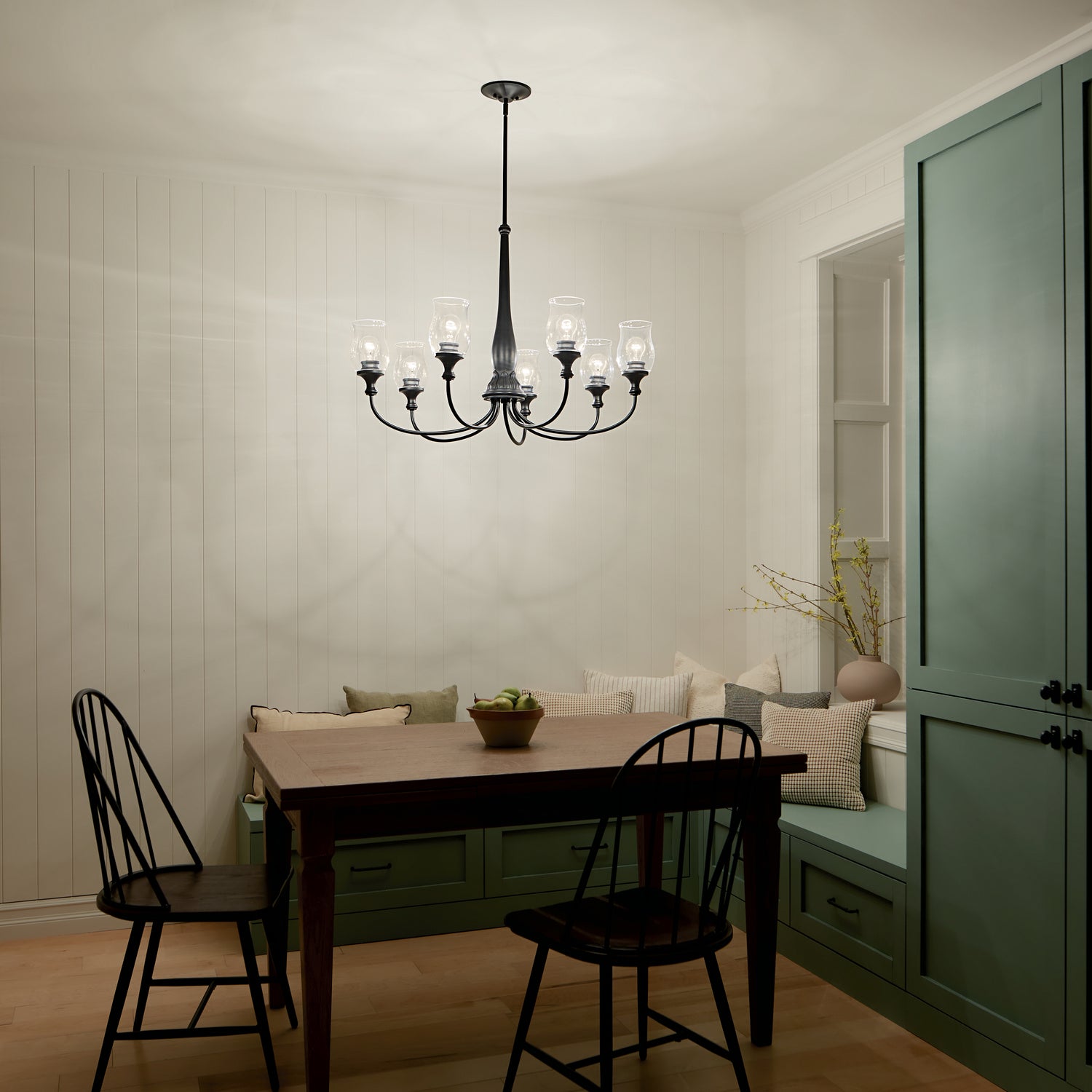 KICHLER 52469BK Melis 35.5" 7 Light Chandelier Black