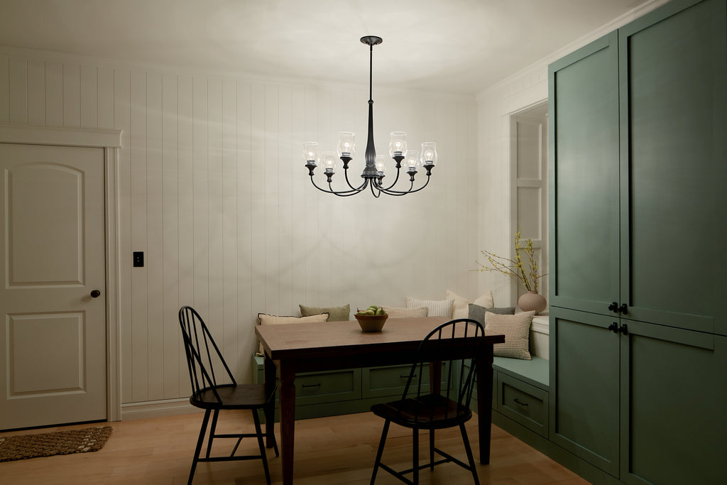 KICHLER 52469BK Melis 35.5" 7 Light Chandelier Black