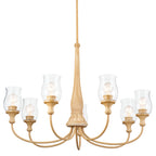 KICHLER 52469WMP Melis 35.5" 7 Light Chandelier Warm Maple Wood