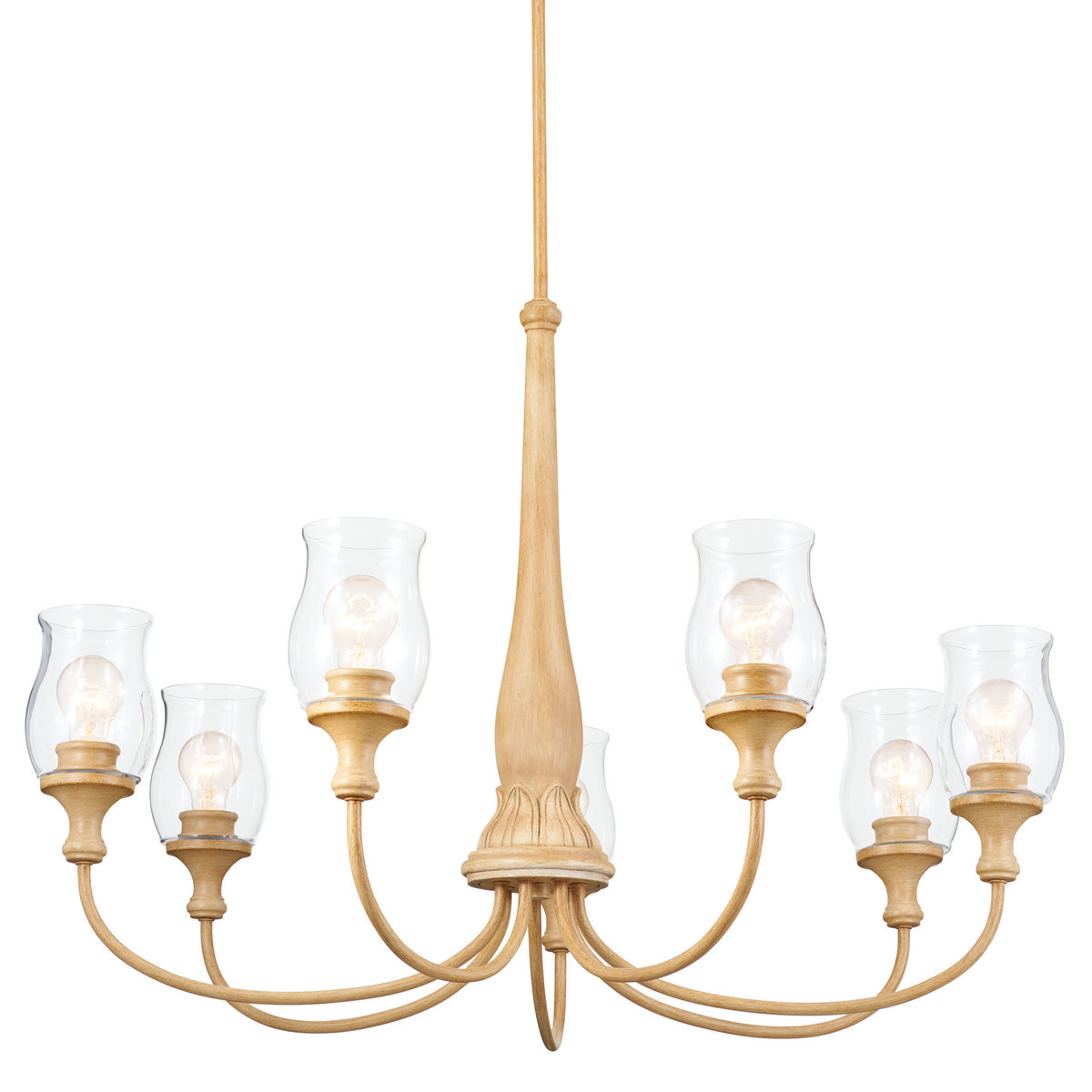 KICHLER 52469WMP Melis 35.5" 7 Light Chandelier Warm Maple Wood