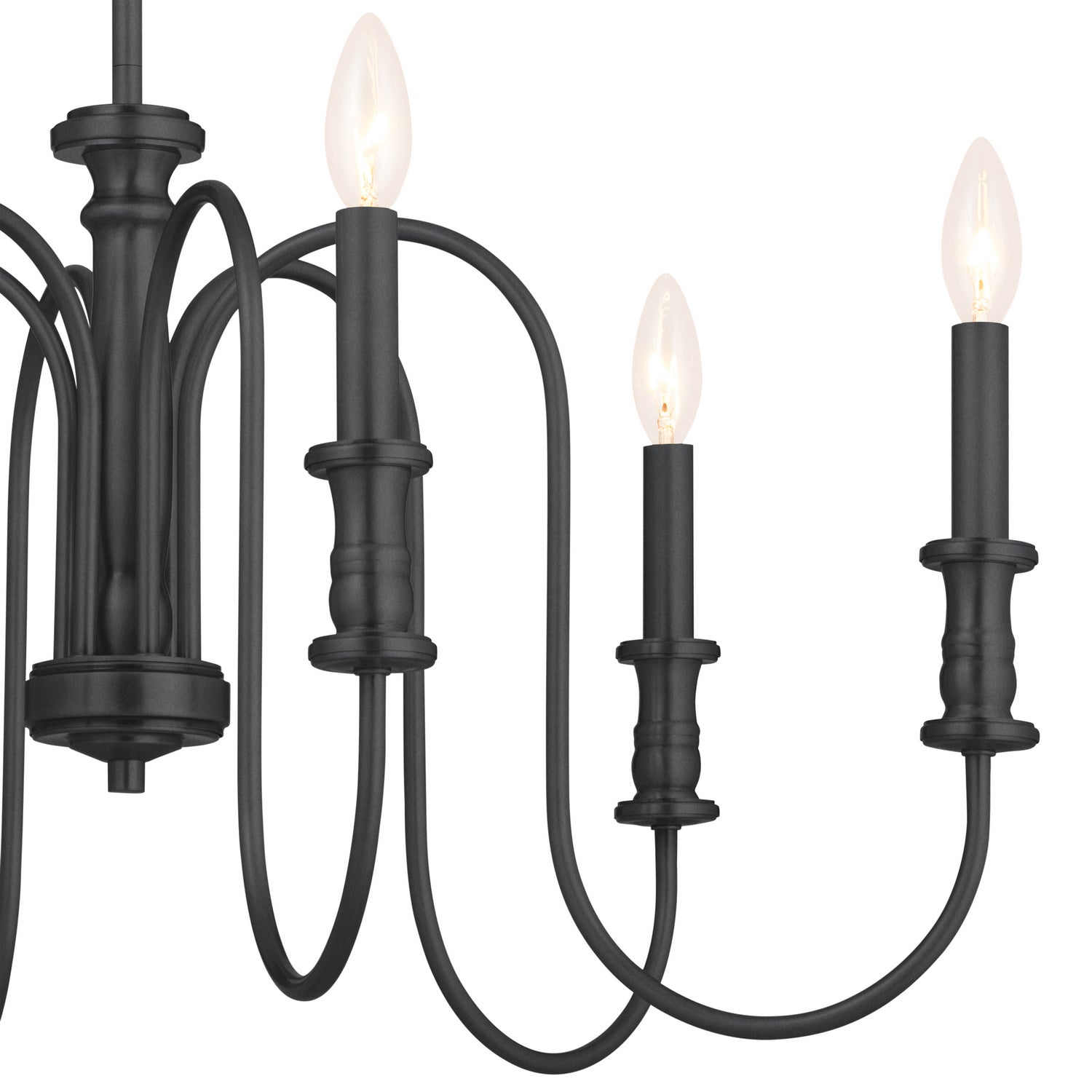 KICHLER 52470BK Karthe 28.5" 6 Light Chandelier Black