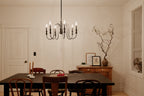 KICHLER 52470BK Karthe 28.5" 6 Light Chandelier Black