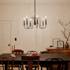 KICHLER 52470BK Karthe 28.5" 6 Light Chandelier Black