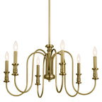 KICHLER 52470NBR Karthe 28.5" 6 Light Chandelier Natural Brass