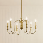 KICHLER 52470NBR Karthe 28.5" 6 Light Chandelier Natural Brass