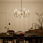 KICHLER 52470NBR Karthe 28.5" 6 Light Chandelier Natural Brass