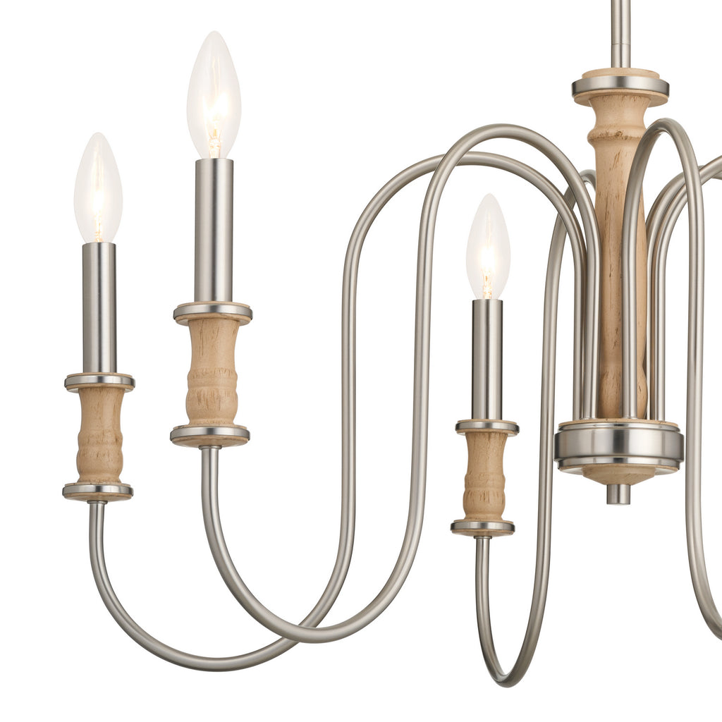 KICHLER 52470NI Karthe 28.5" 6 Light Chandelier Brushed Nickel