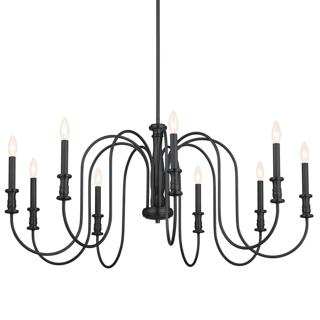 KICHLER 52471BK Karthe 42" 9 Light Chandelier Black