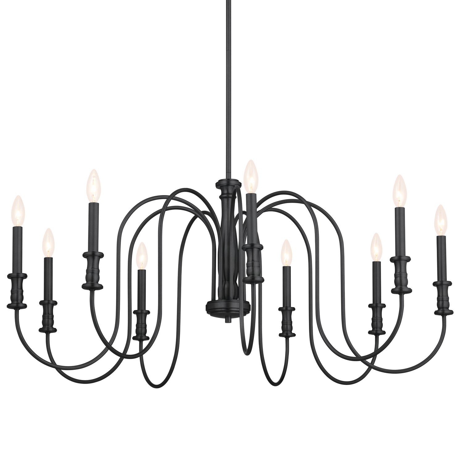 KICHLER 52471BK Karthe 42" 9 Light Chandelier Black