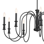 KICHLER 52471BK Karthe 42" 9 Light Chandelier Black