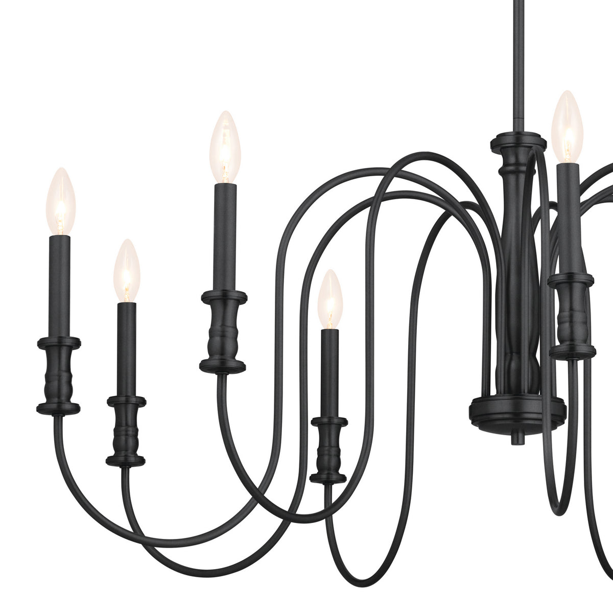 KICHLER 52471BK Karthe 42" 9 Light Chandelier Black