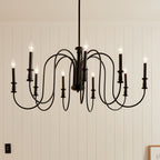 KICHLER 52471BK Karthe 42" 9 Light Chandelier Black