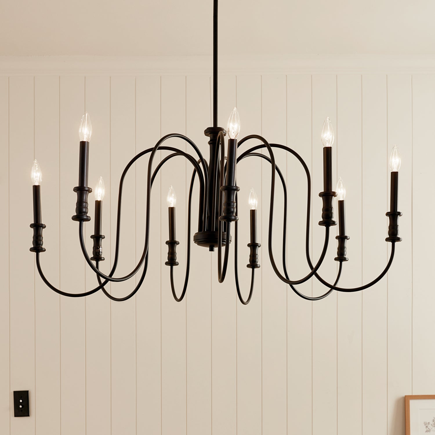 KICHLER 52471BK Karthe 42" 9 Light Chandelier Black