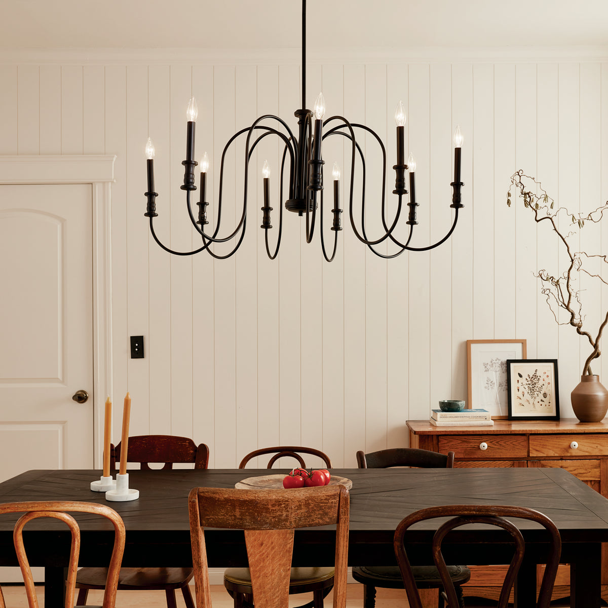 KICHLER 52471BK Karthe 42" 9 Light Chandelier Black