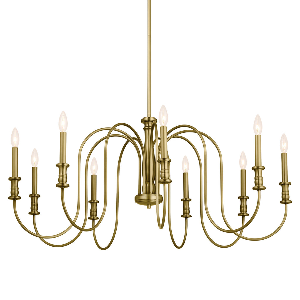 KICHLER 52471NBR Karthe 42" 9 Light Chandelier Natural Brass