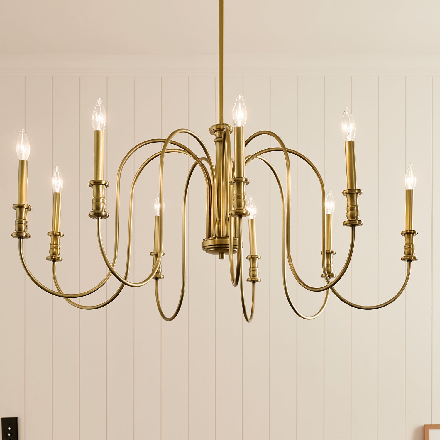 KICHLER 52471NBR Karthe 42" 9 Light Chandelier Natural Brass