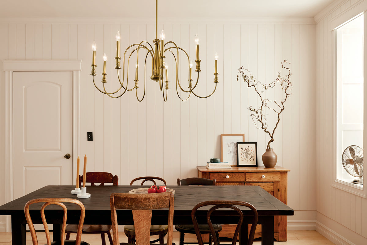 KICHLER 52471NBR Karthe 42" 9 Light Chandelier Natural Brass