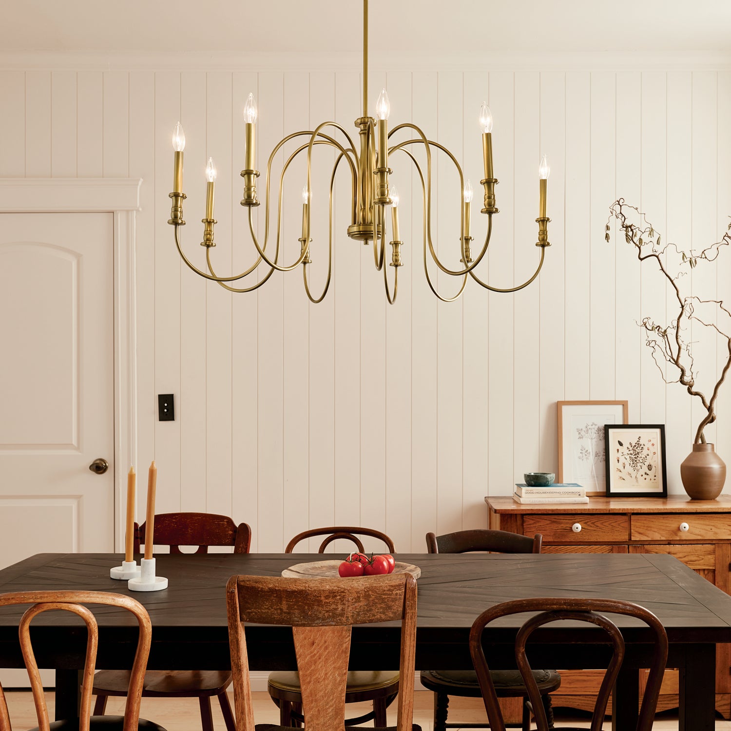 KICHLER 52471NBR Karthe 42" 9 Light Chandelier Natural Brass