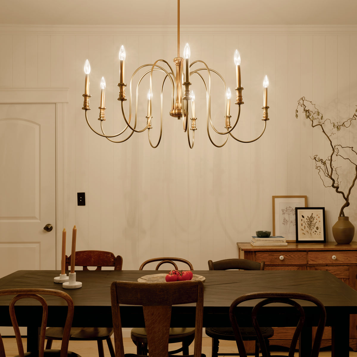 KICHLER 52471NBR Karthe 42" 9 Light Chandelier Natural Brass