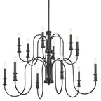 KICHLER 52472BK Karthe 42" 12 Light Chandelier Black