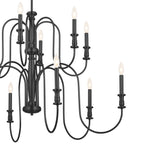 KICHLER 52472BK Karthe 42" 12 Light Chandelier Black