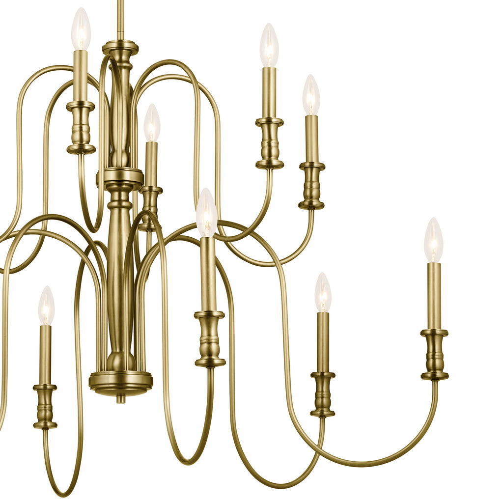 KICHLER 52472NBR Karthe 42" 12 Light Chandelier Natural Brass