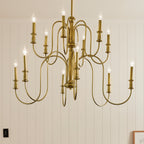 KICHLER 52472NBR Karthe 42" 12 Light Chandelier Natural Brass