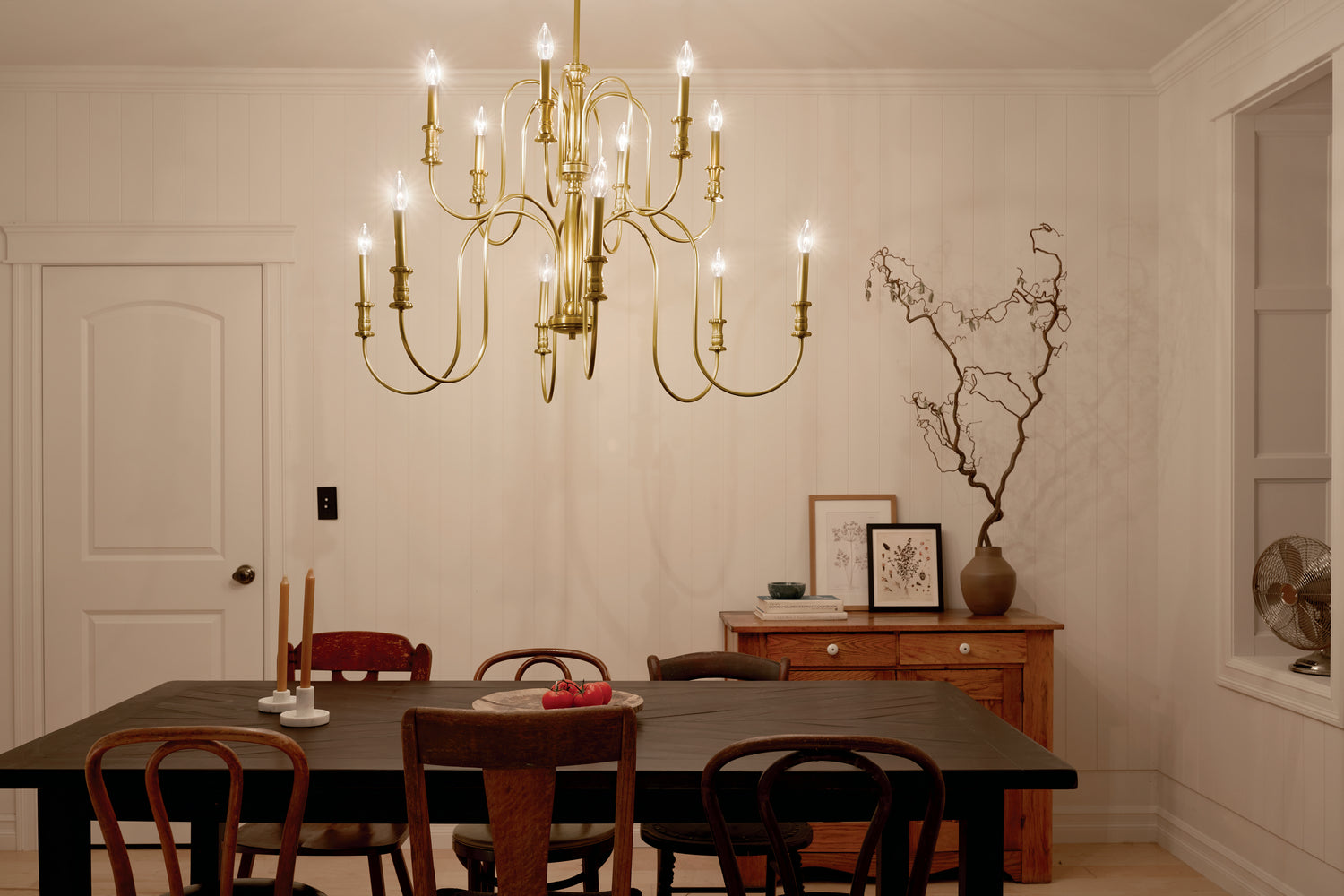 KICHLER 52472NBR Karthe 42" 12 Light Chandelier Natural Brass