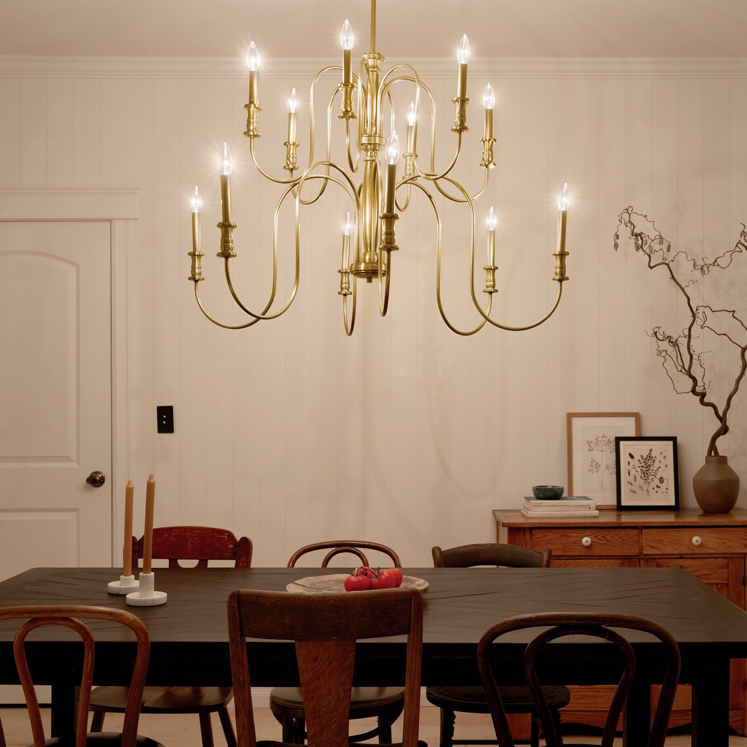 KICHLER 52472NBR Karthe 42" 12 Light Chandelier Natural Brass