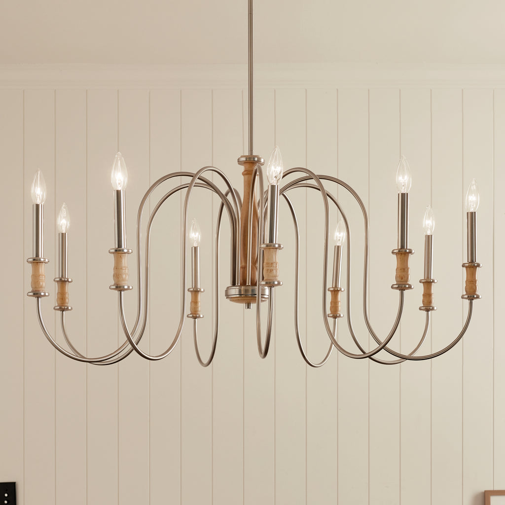 KICHLER 52471NI Karthe 42" 9 Light Chandelier Brushed Nickel