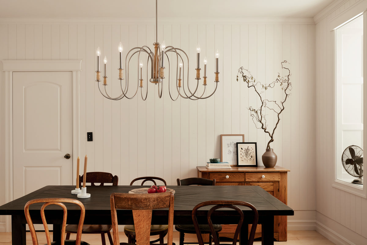 KICHLER 52471NI Karthe 42" 9 Light Chandelier Brushed Nickel