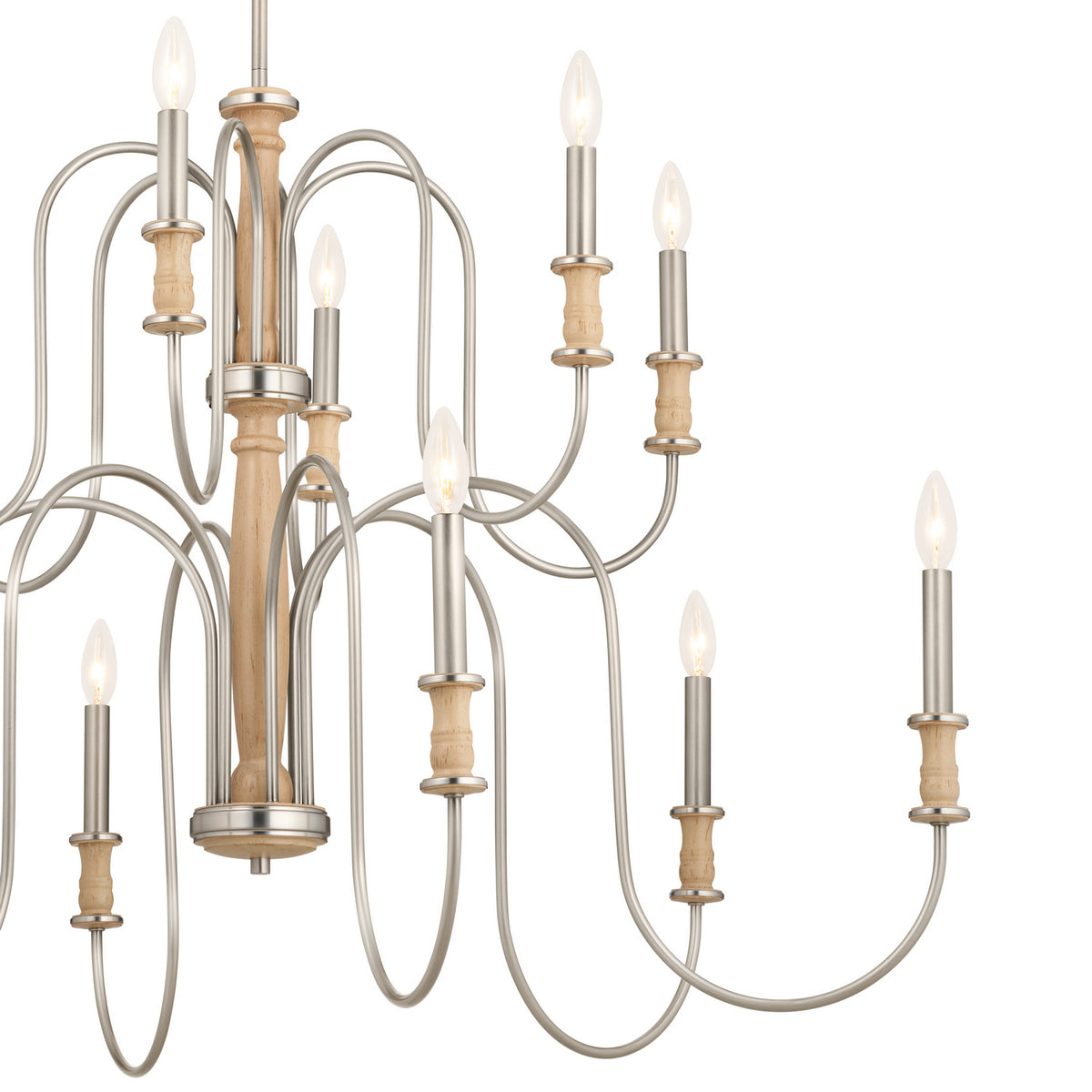 KICHLER 52472NI Karthe 42" 12 Light Chandelier Brushed Nickel