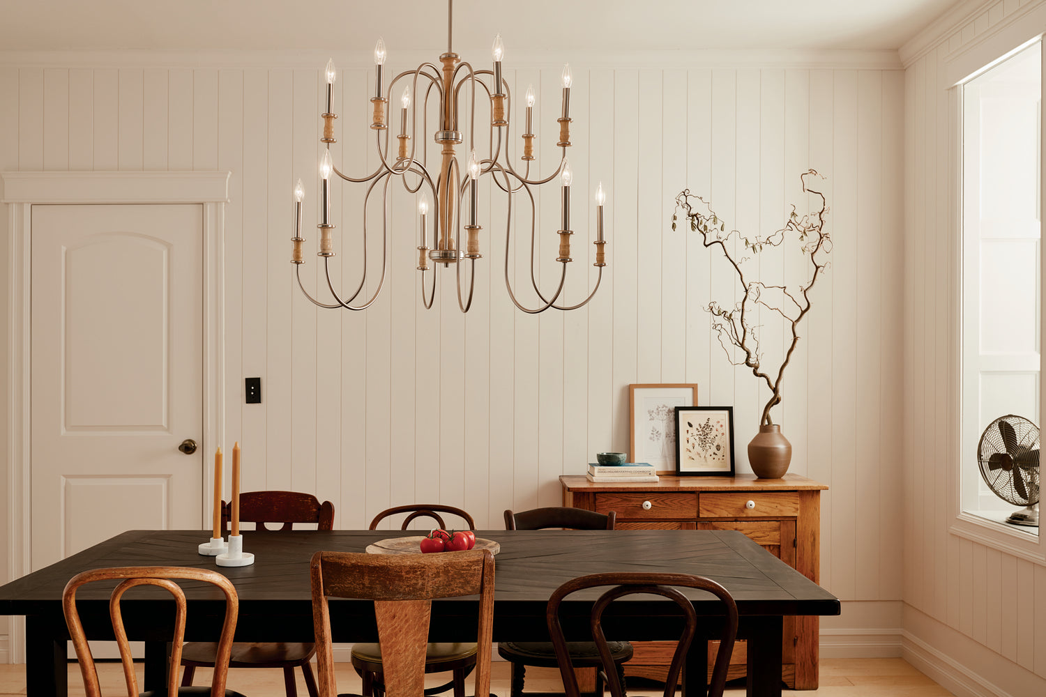 KICHLER 52472NI Karthe 42" 12 Light Chandelier Brushed Nickel