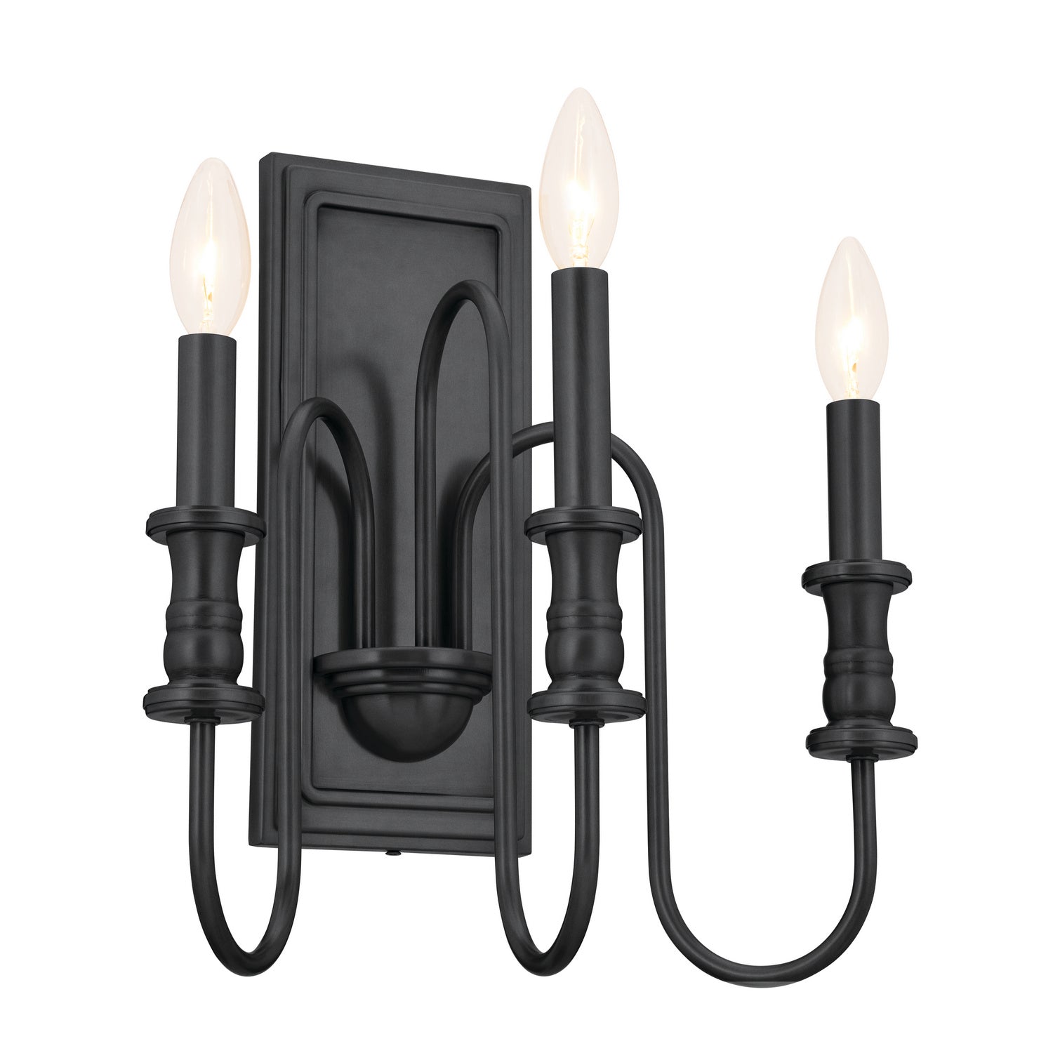 KICHLER 52473BK Karthe 14" 3 Light Wall Sconce Black