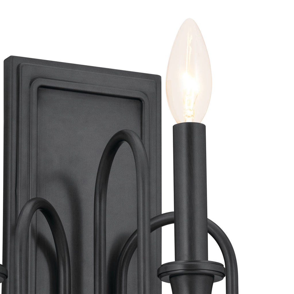 KICHLER 52473BK Karthe 14" 3 Light Wall Sconce Black
