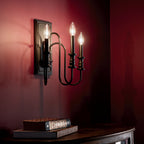 KICHLER 52473BK Karthe 14" 3 Light Wall Sconce Black