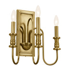KICHLER 52473NBR Karthe 14" 3 Light Wall Sconce Natural Brass