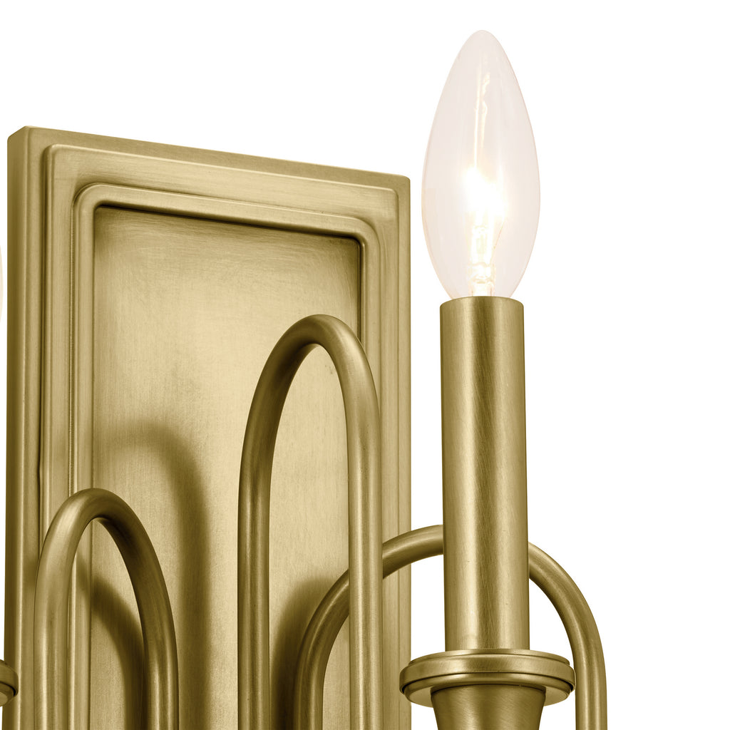 KICHLER 52473NBR Karthe 14" 3 Light Wall Sconce Natural Brass